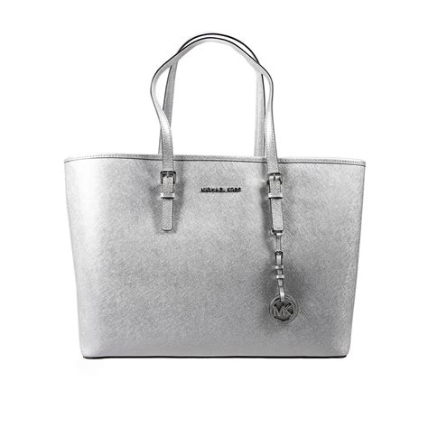 handtasche michael kors silber|Michael Kors silver satchel handbag.